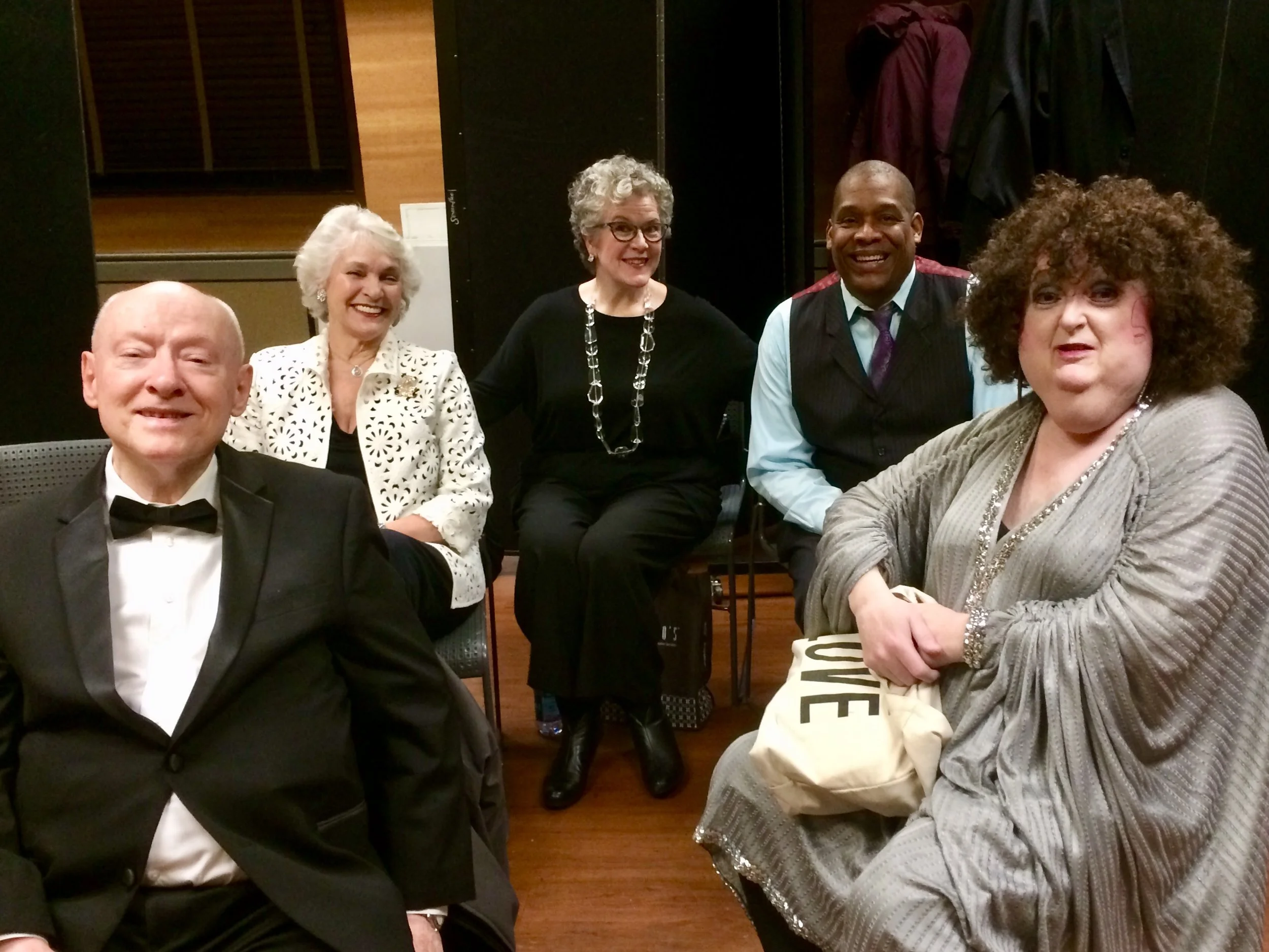 Waiting to sing at Manhattan Plazas holiday cabaret with this talented folks. Ira Lee Collings , Marta Sanders, Georga Osborn, Tony Perry and Ruby Rims.