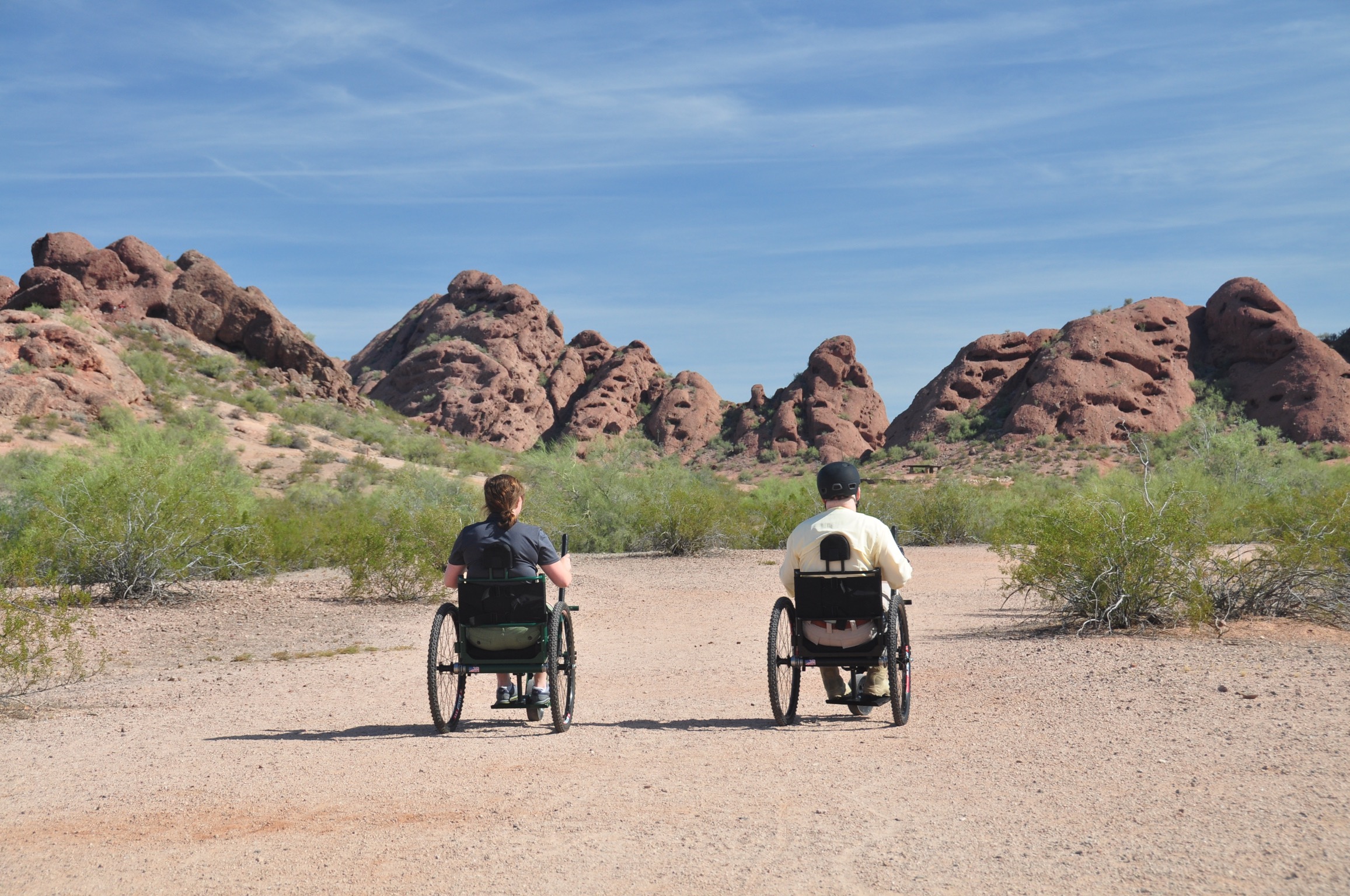 Riding in Papago Park with Steve, one of our Kickstarter backers and first riders.
