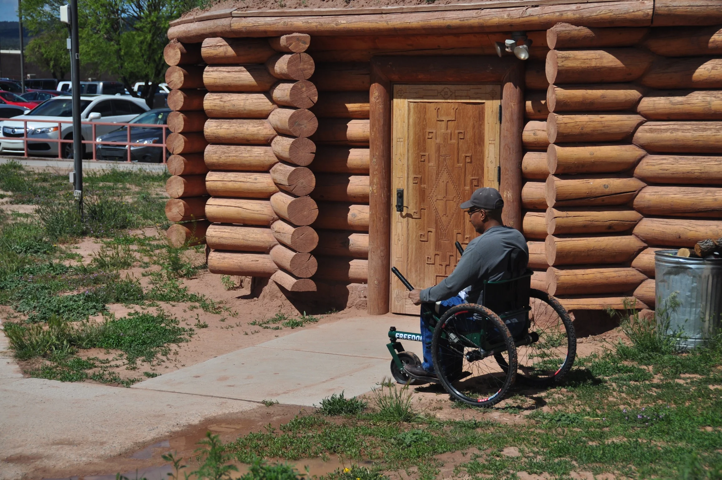 AJ, cruising around the Hogan on the Navajo Reservation.