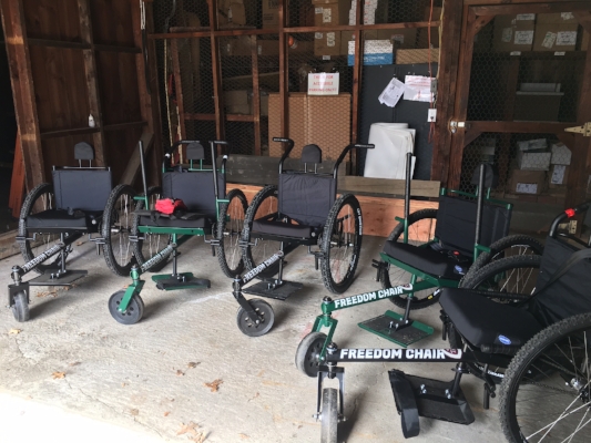 A whole fleet of Freedom Chairs!