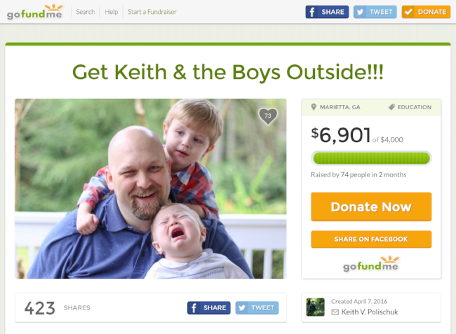 Keith successfully crowdfunded his adaptive equipment.
