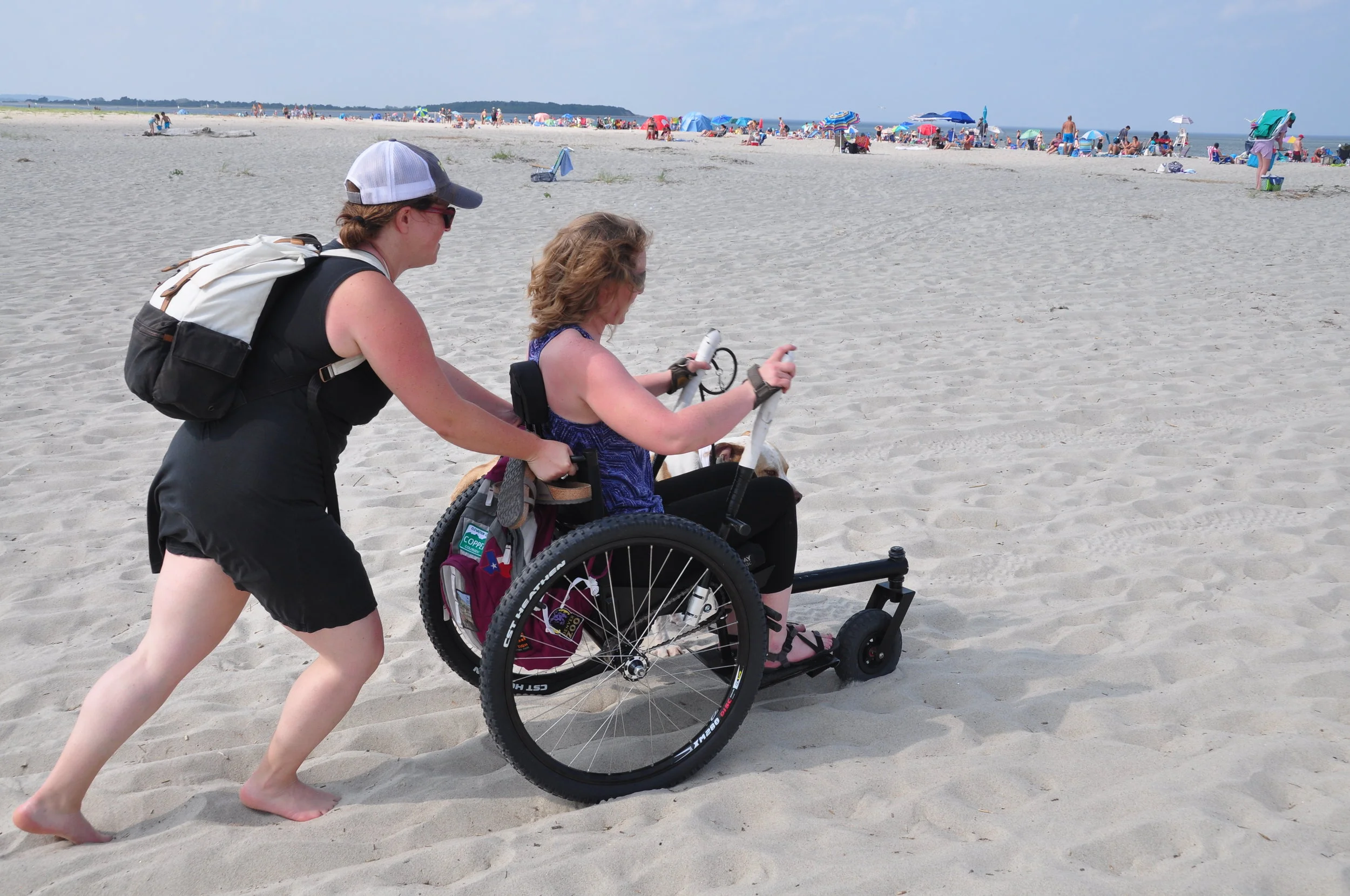 My friend gave me boost to help me through the tough sand. I swallowed my pride and was grateful for the help.