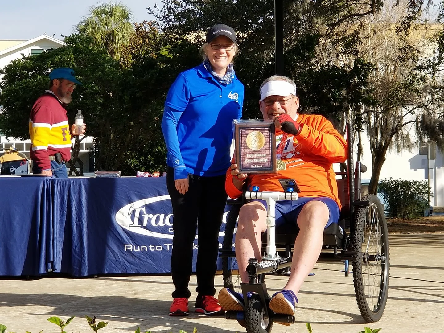 Jerry Goldsmith lives in Florida and completed the Florida Hospital Winter Park 5K in January. He received 1st place in chair division and 4th place for men ages 75 -79.
