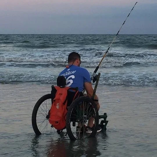 Going out on the beach and riding by the water is huge highlight since getting a Freedom Chair! It also makes going camping so much easier. —Jeremy , T4-T5 paraplegic