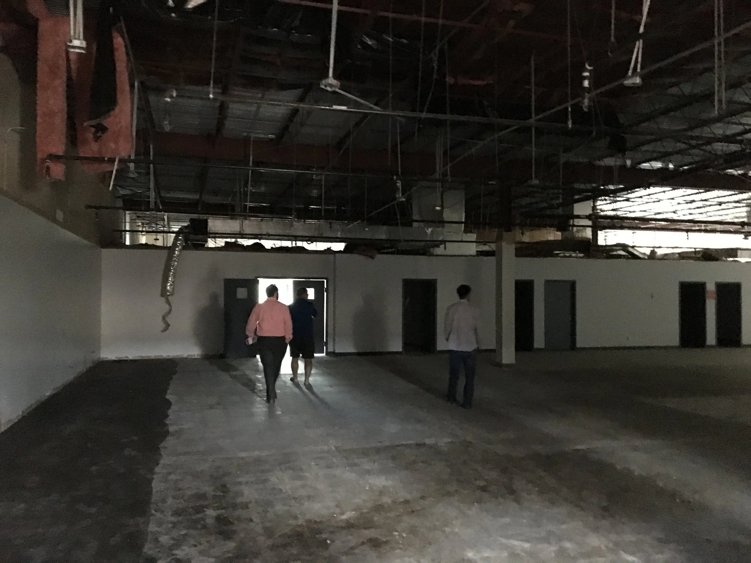 From back door to office area