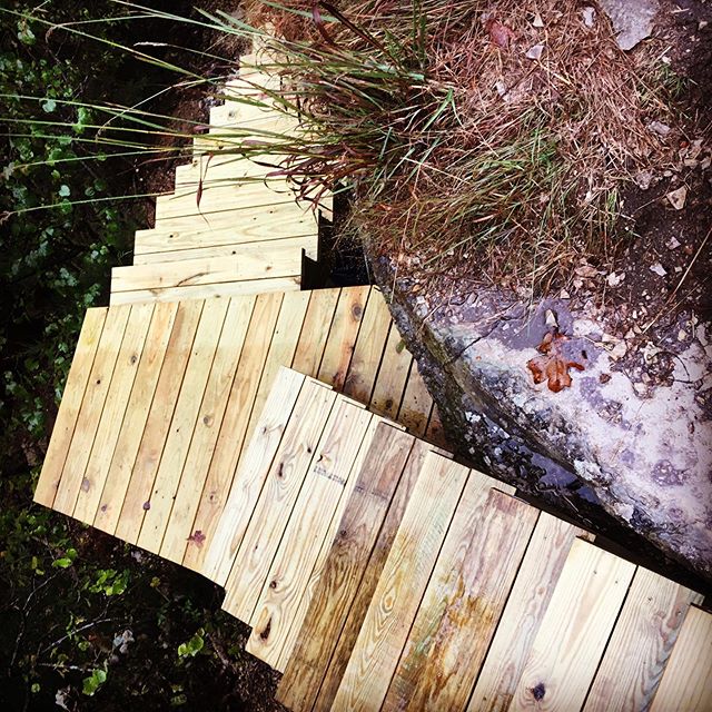 Slowly the cliff steps take shape.