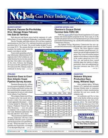   CLIENT: Intelligence Press &nbsp;| &nbsp;AGENCY: In-house &nbsp;| &nbsp;YEAR: 2010   PUBLICATION:&nbsp;  NGI Daily Gas Price Index —print and PDF 