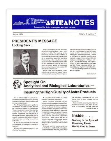  CLIENT: Astra Pharmaceuticals&nbsp;&nbsp;| &nbsp;AGENCY: The Advertising Store &nbsp;| &nbsp;YEAR: 1984 PUBLICATION:&nbsp; ASTRANotes  