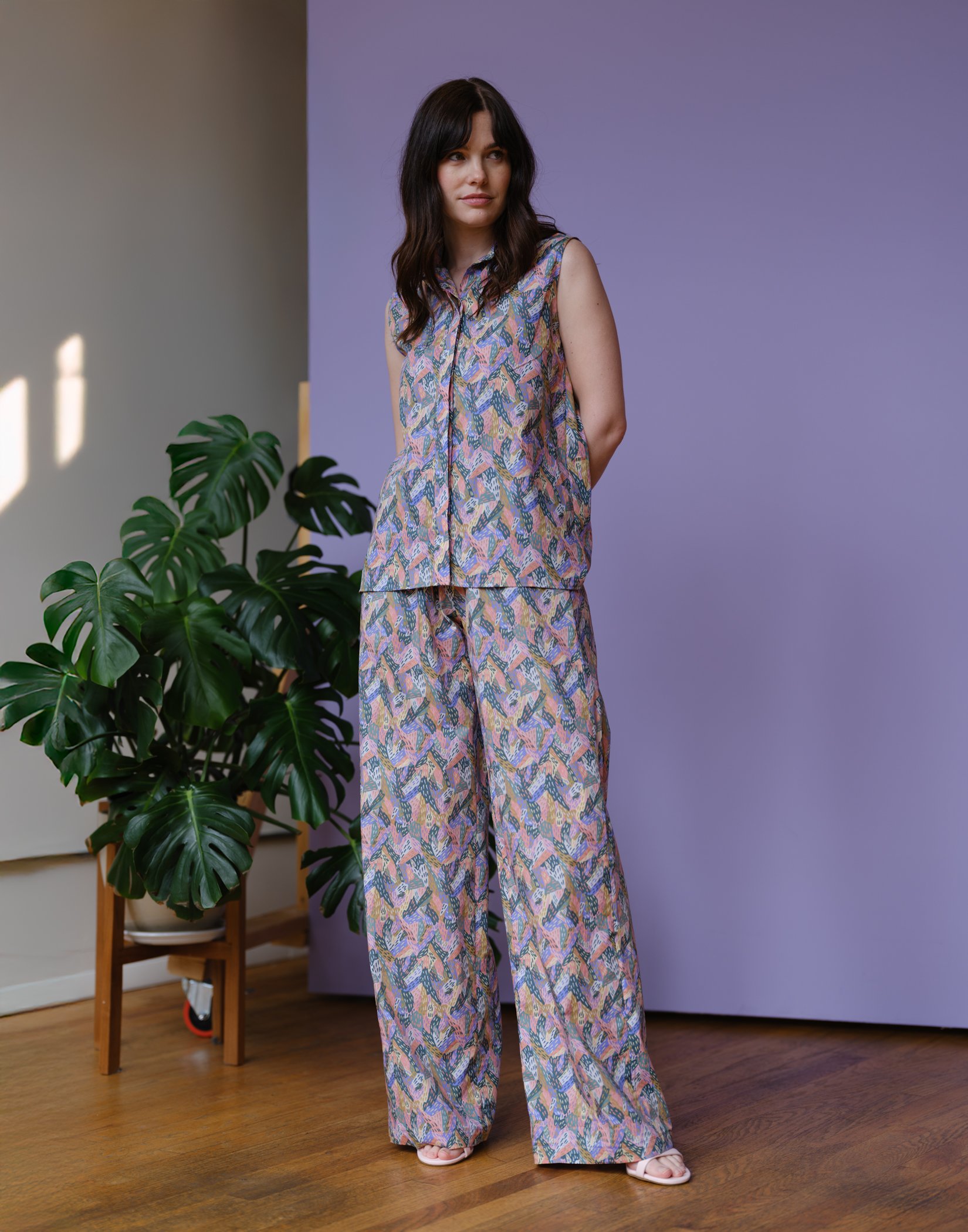 cactus print pants set by Sophia Reyes