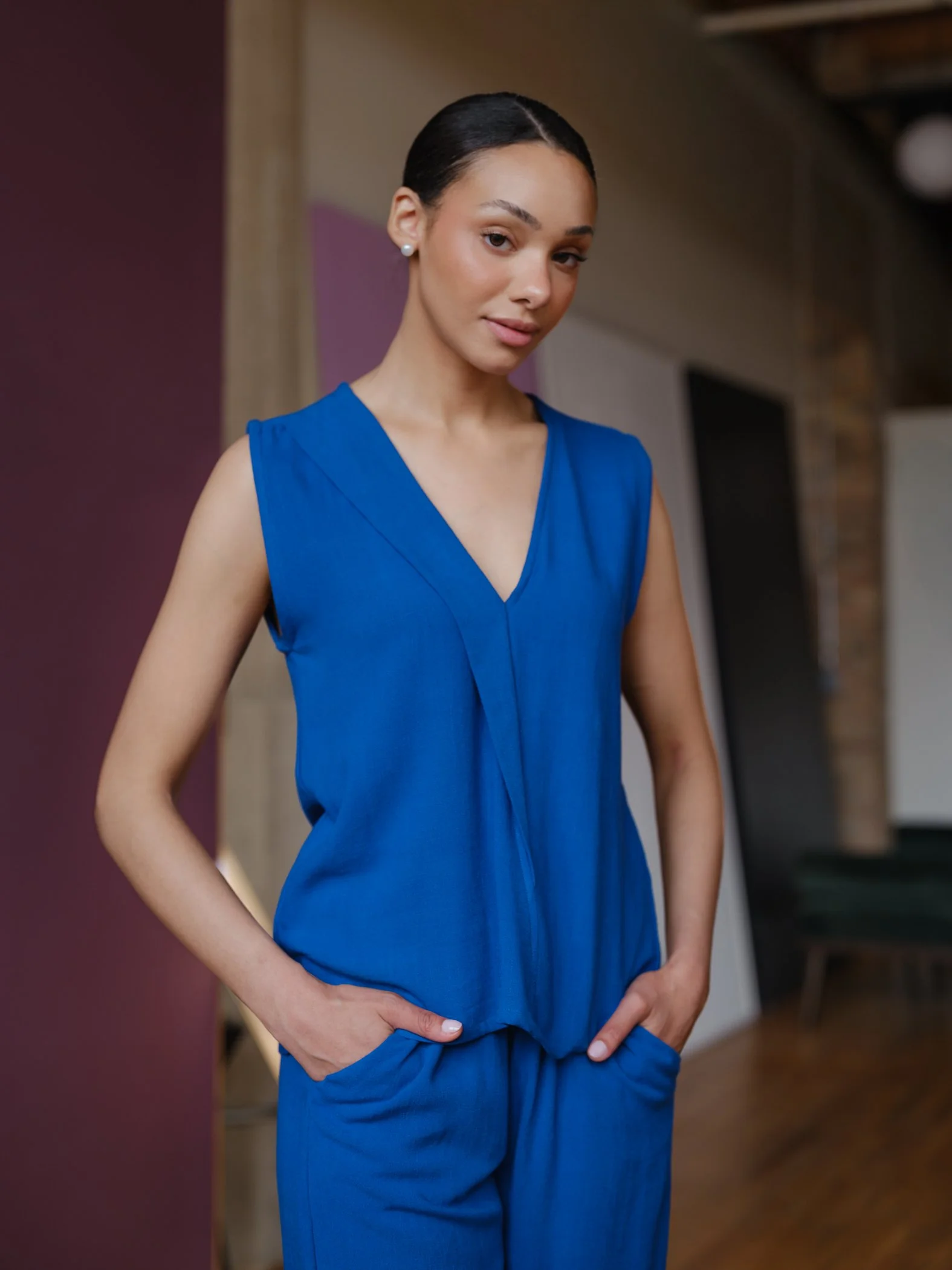 Makai top in cobalt by Sophia Reyes