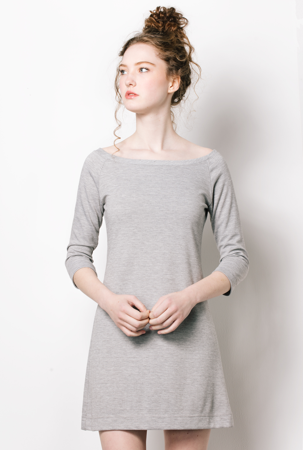 sophia reyes heather grey knit dress