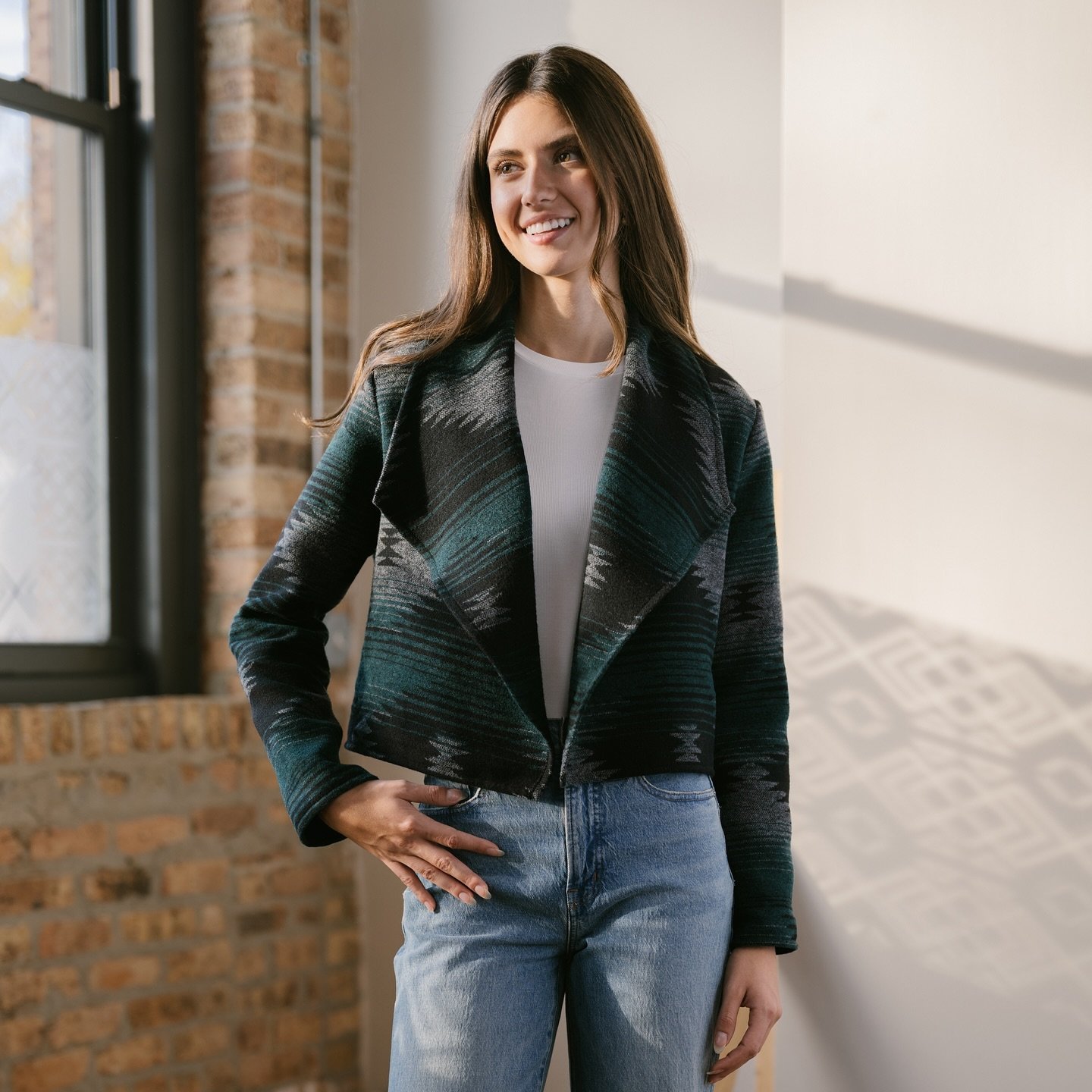 Hunter &amp; Black Mini Blazer/Jacket is a vibe. 🏔️⛰️ It&rsquo;s been hard to keep in stock. 💨 It is a favorite and unofficially my inside the house/studio jacket of late. Preorder this jacket for shipment on 12/13. Made in Chicago. 

Photos @naano