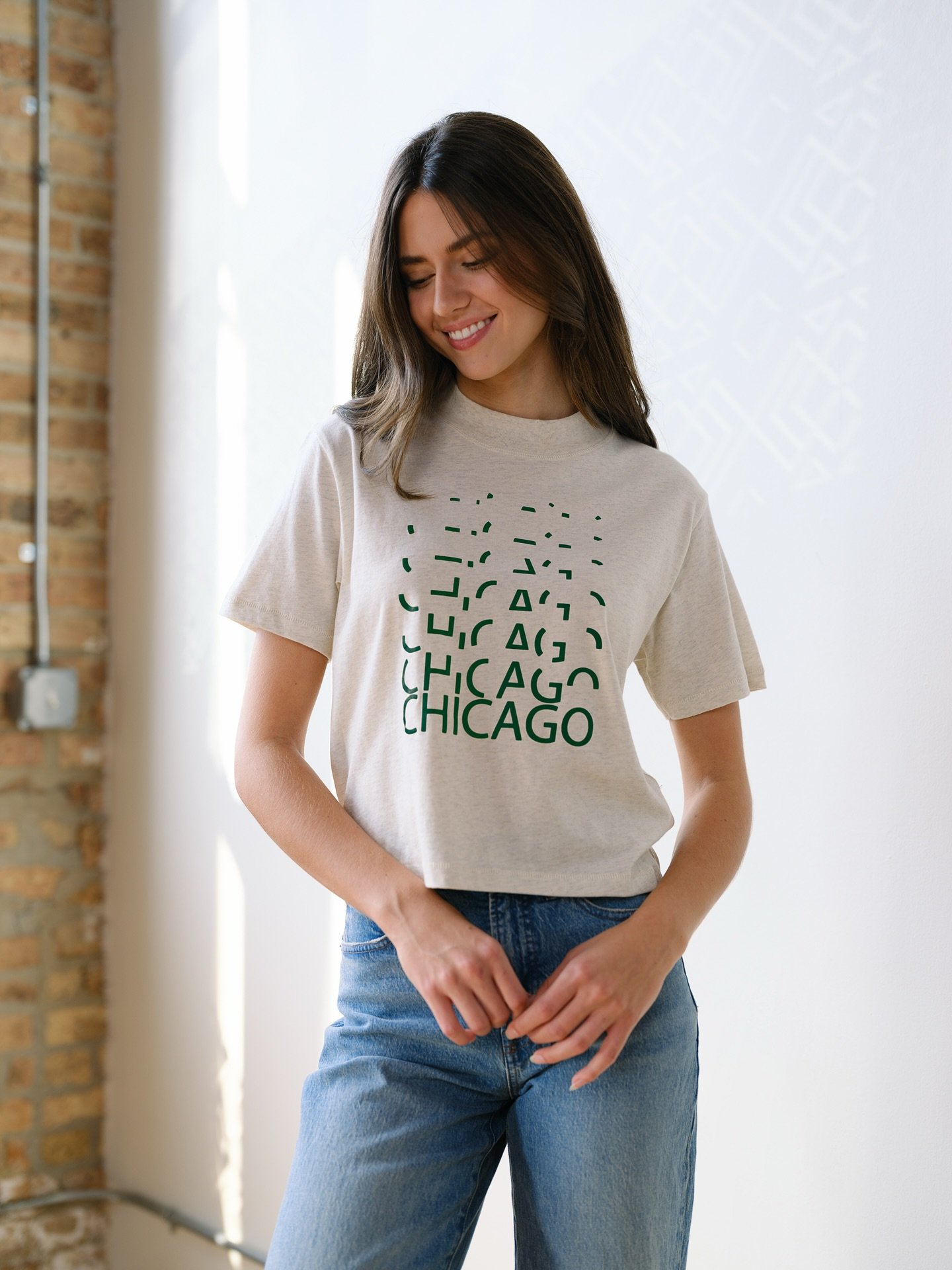 New Arrival: Oat &amp; Hunter Green Boxy Tee stocked for summer! Also available and restocked in Plum and Black online. 

FREE SHIPPING with code: LOVECHICAGO 

Photos @naanod.jpg