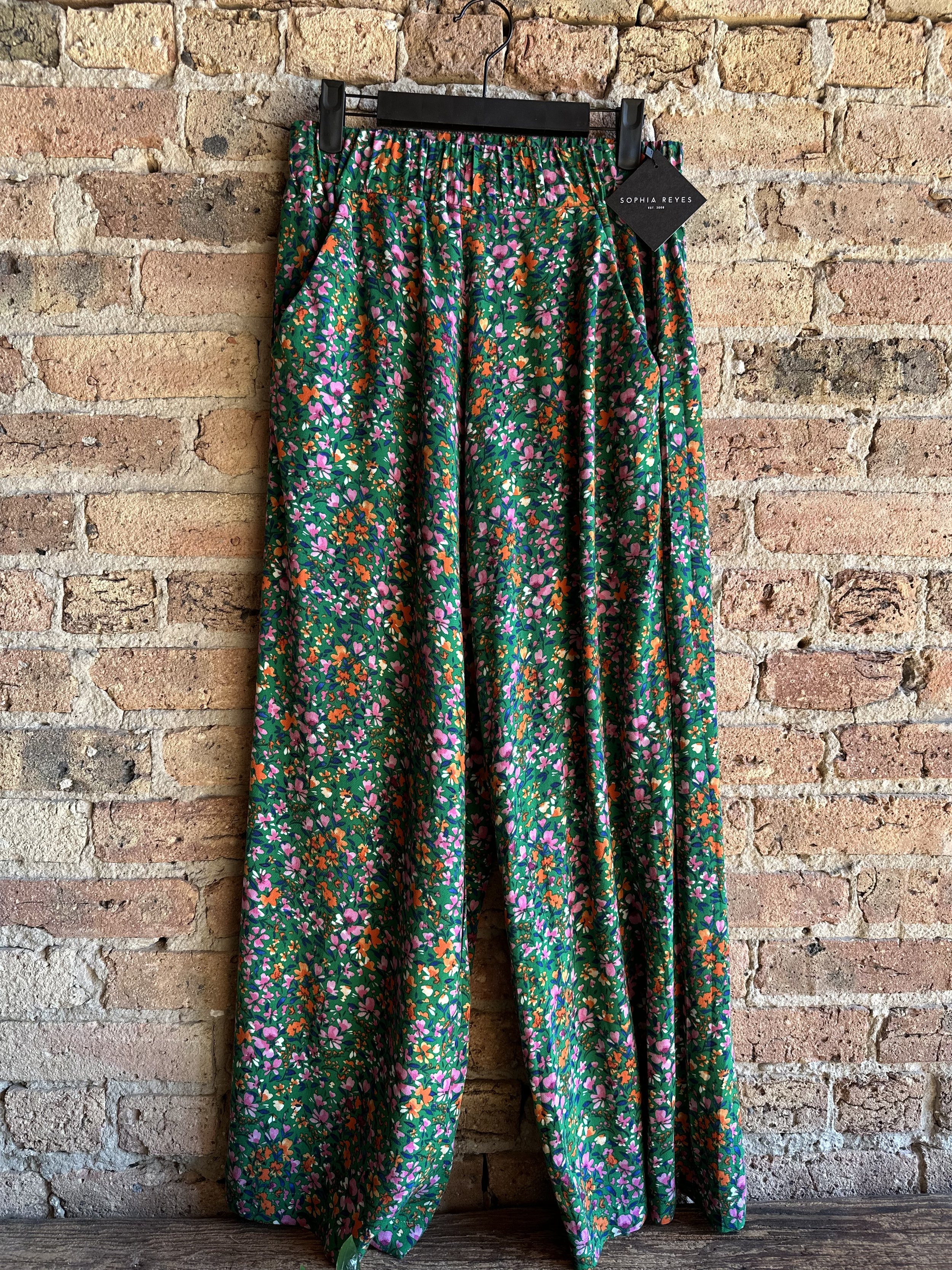 Sophia Reyes Luzon Pants - emerald florals