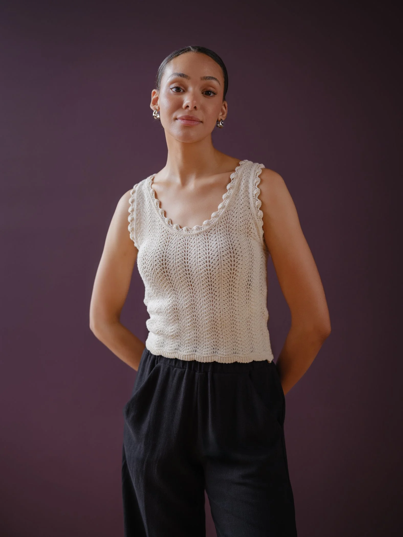 Sophia Reyes Scallop Top