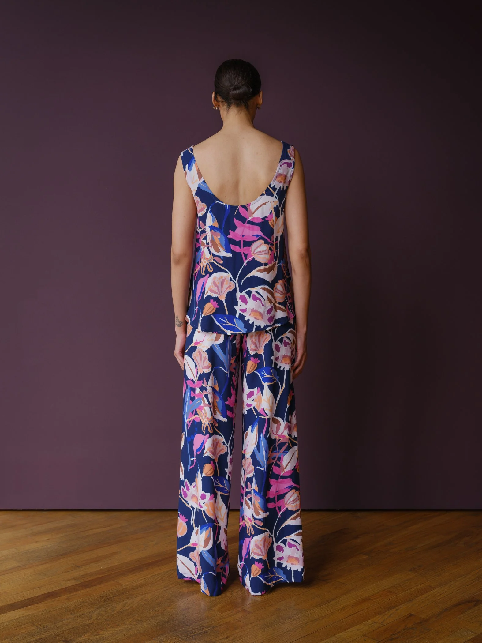 LUZON PRINTED PANTS BY SOPHIA REYES NAVY/PINK