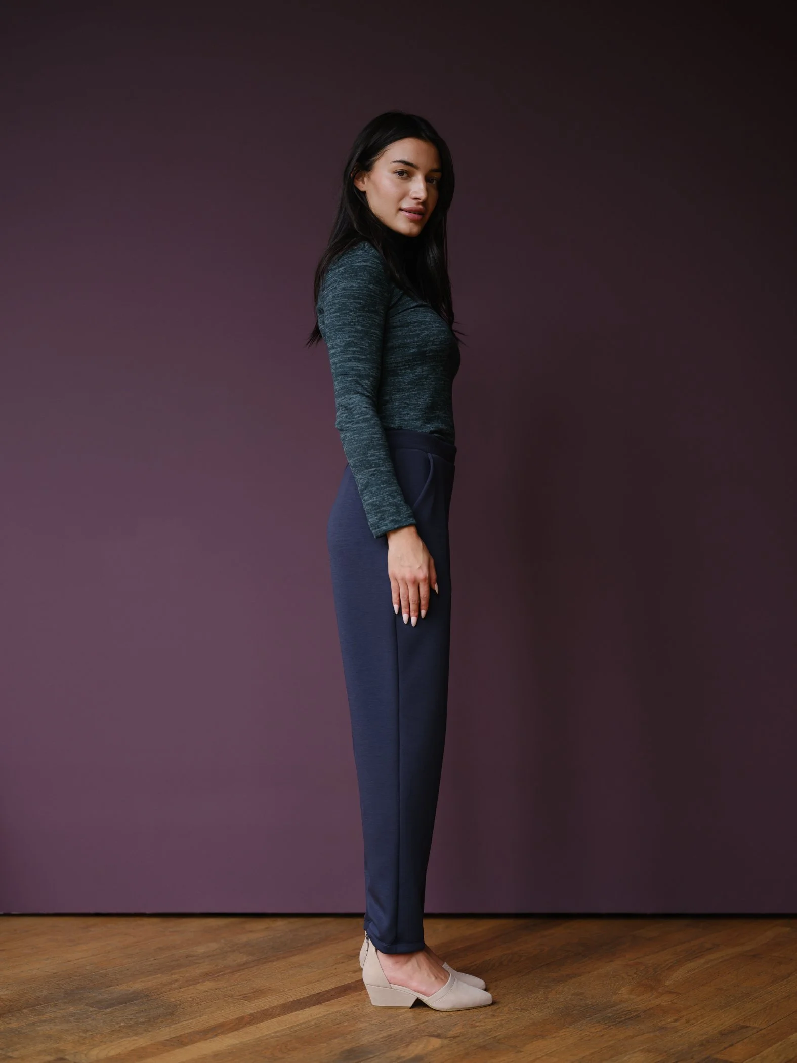 navy tulip jogger pants by Sophia Reyes