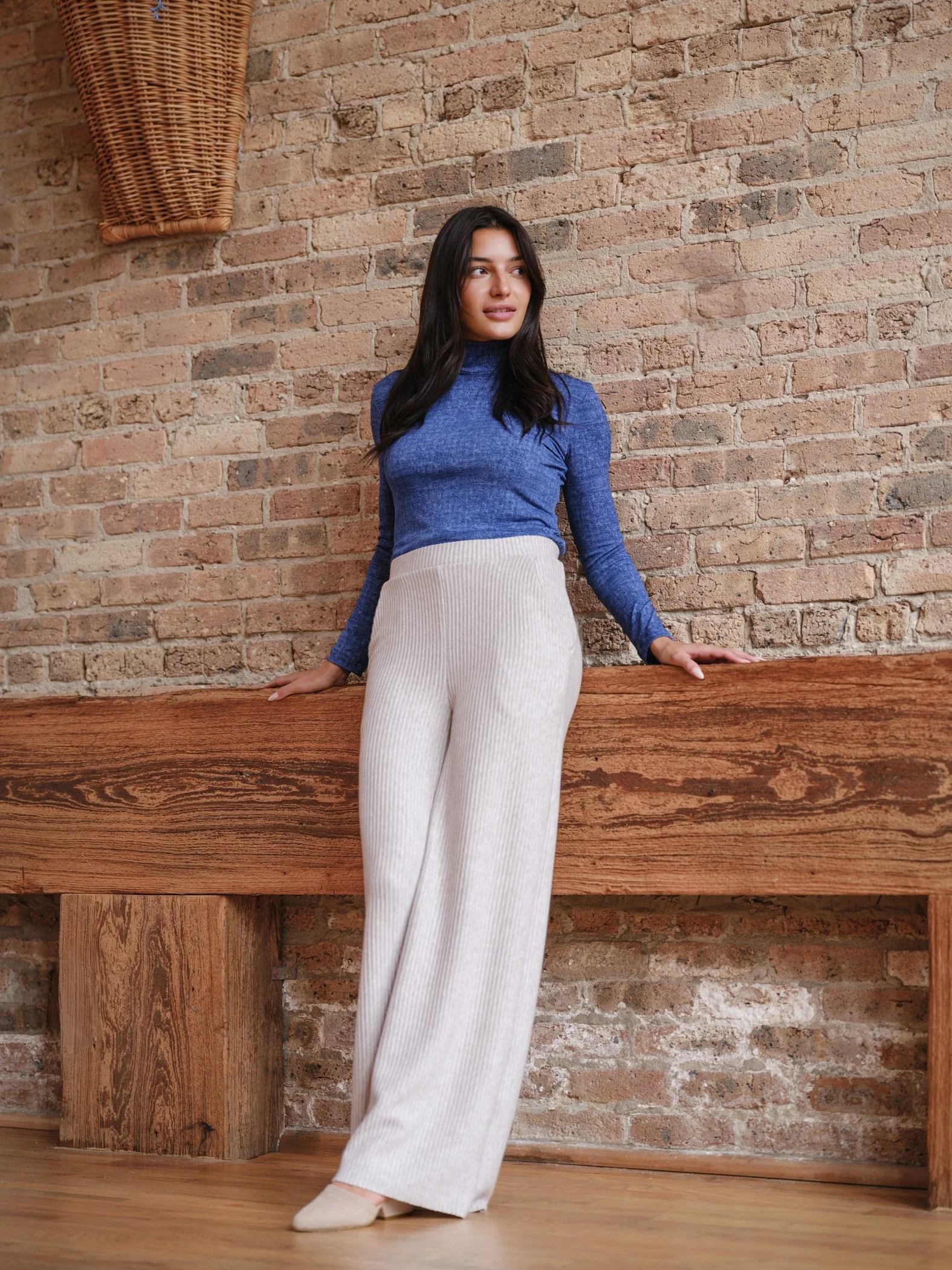 denim mockneck via sophiareyes.com