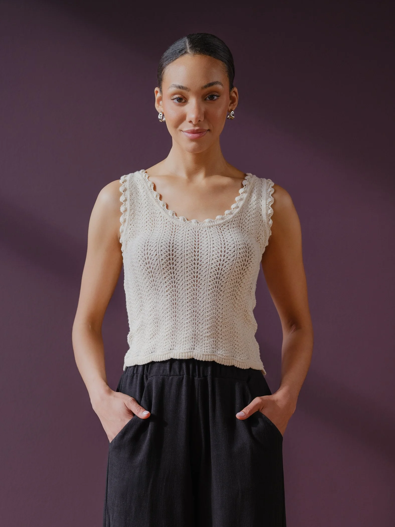 Sophia Reyes Scallop Top
