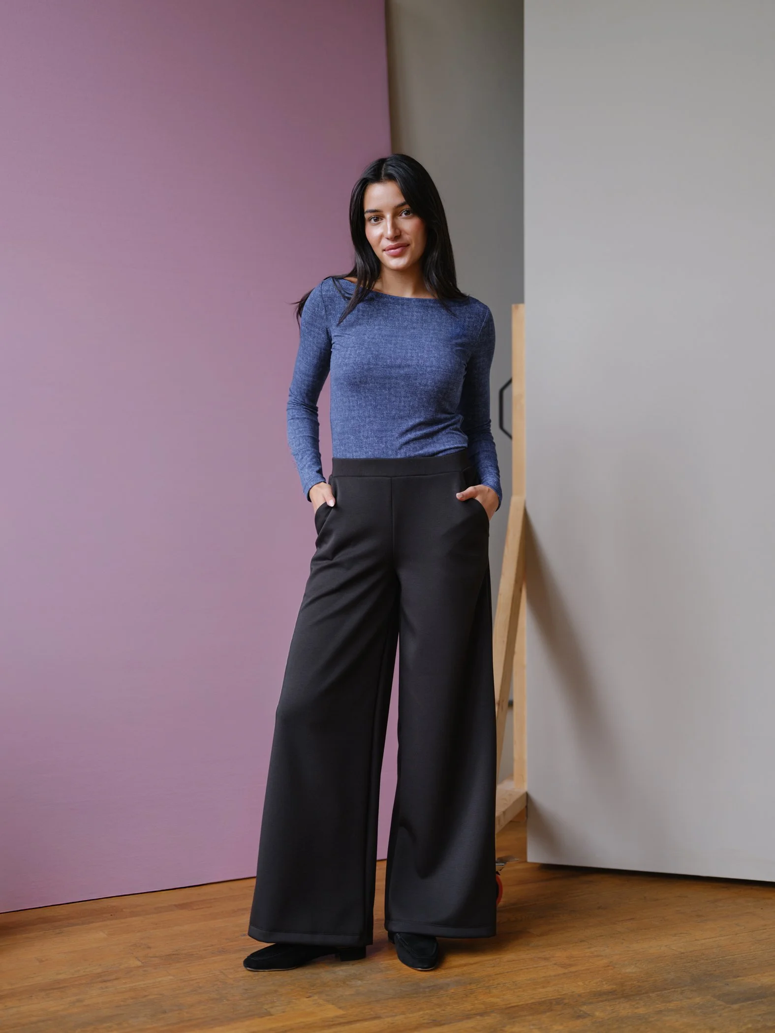 wide leg black pants by Sophia Reyes