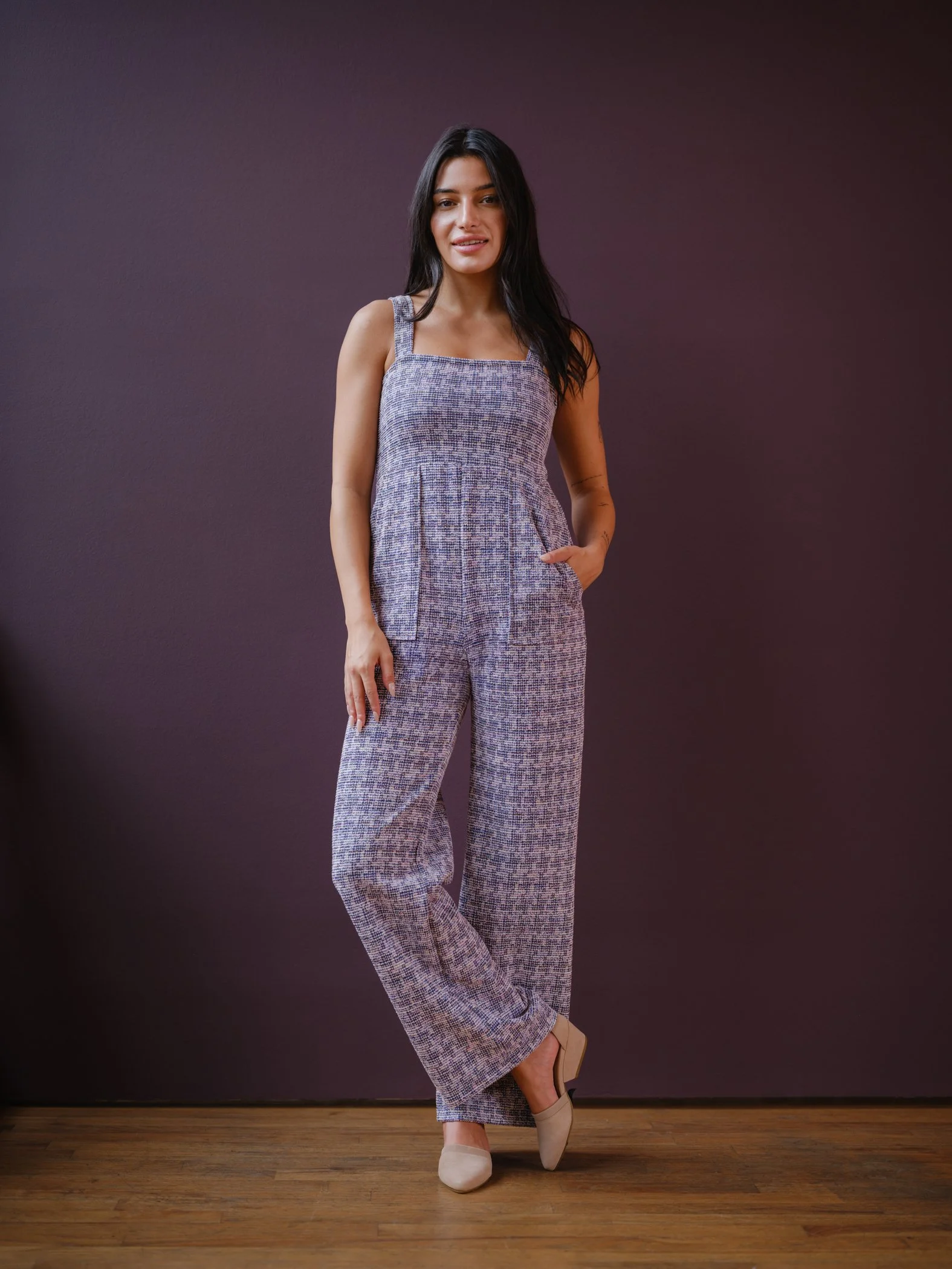 giada jumpsuit tweed knit by designer Sophia Reyes