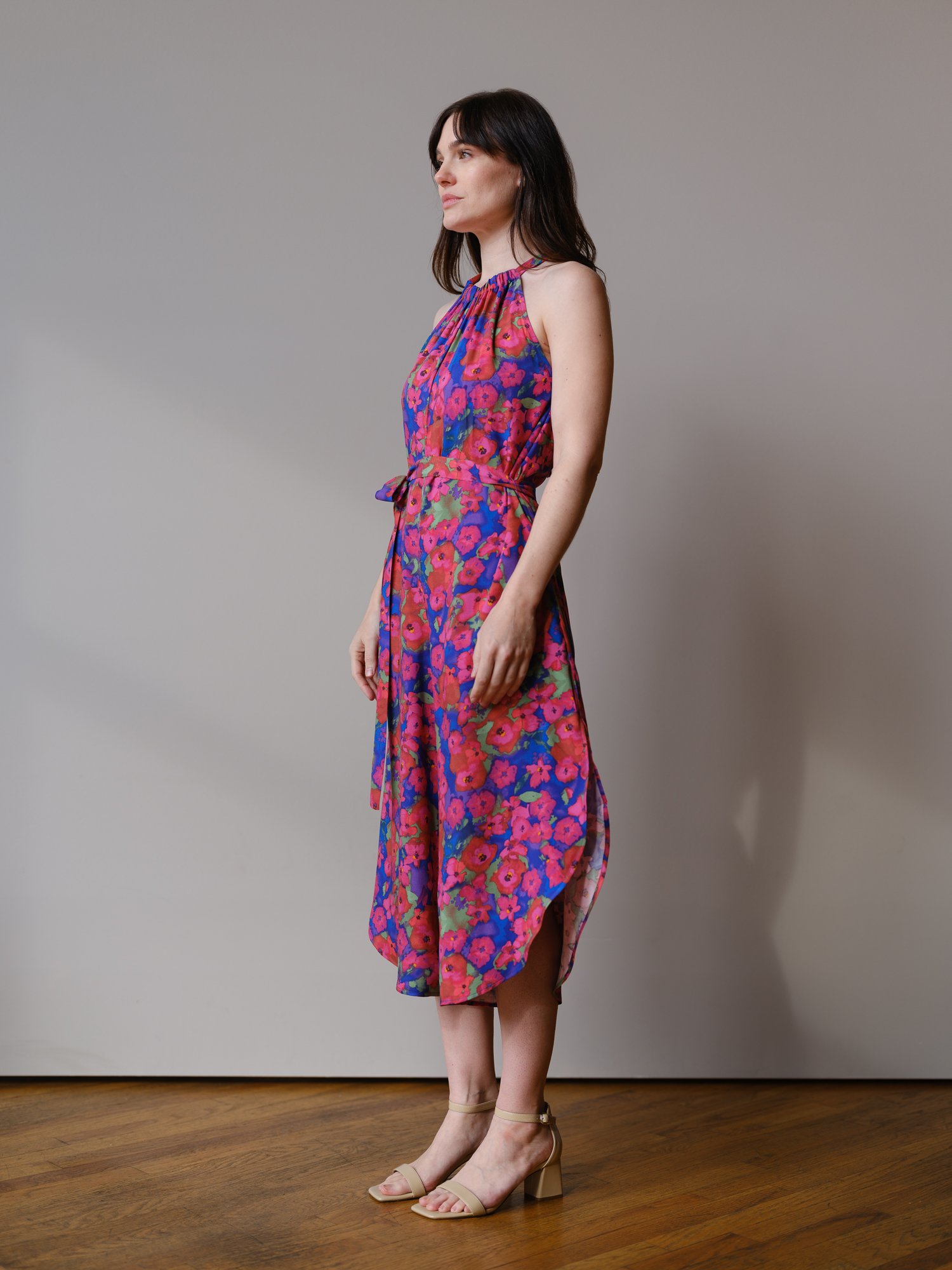 poppy pink florals Liana Jumpsuit by Sophia Reyes