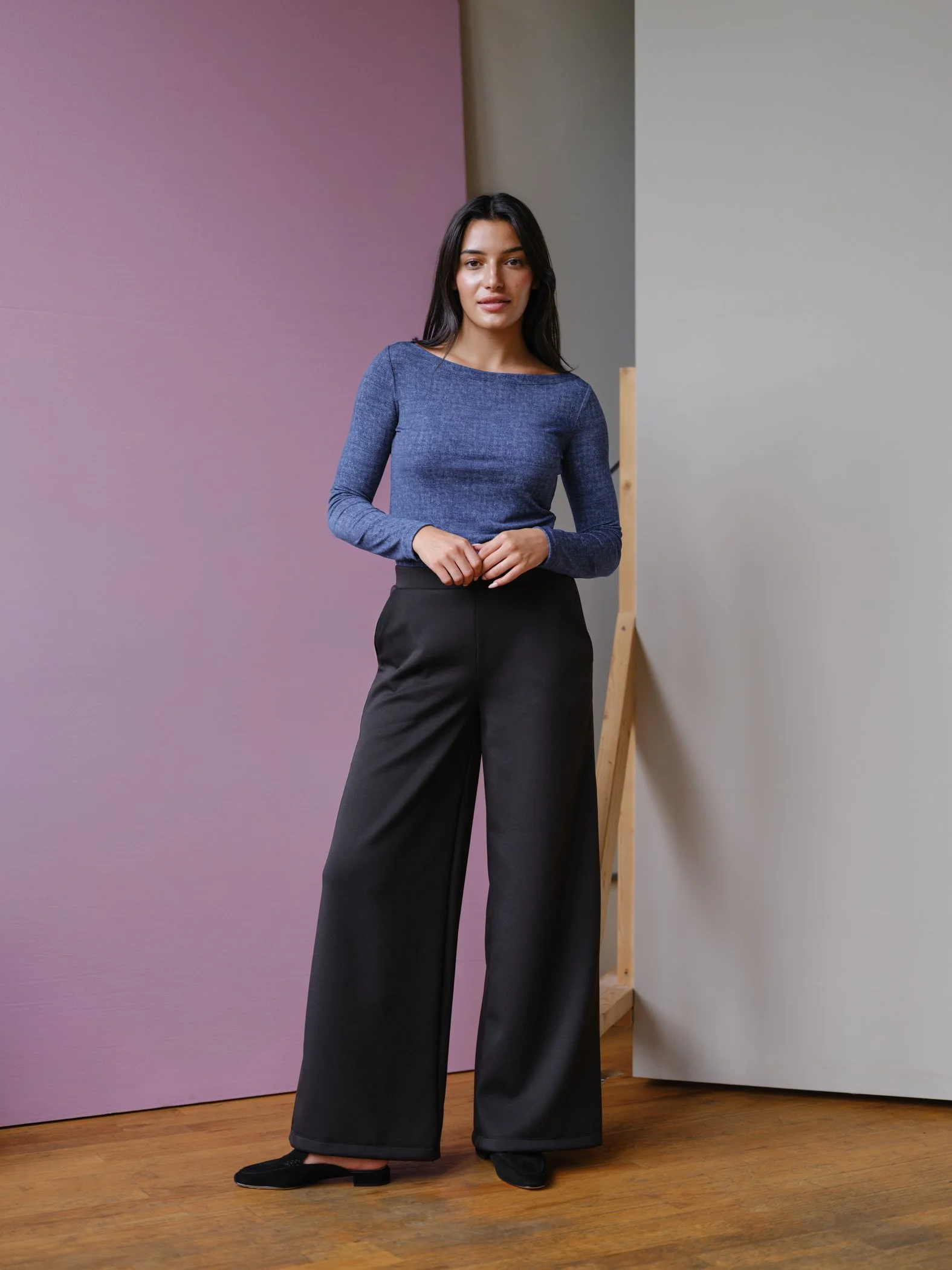 wide leg black pants by Sophia Reyes