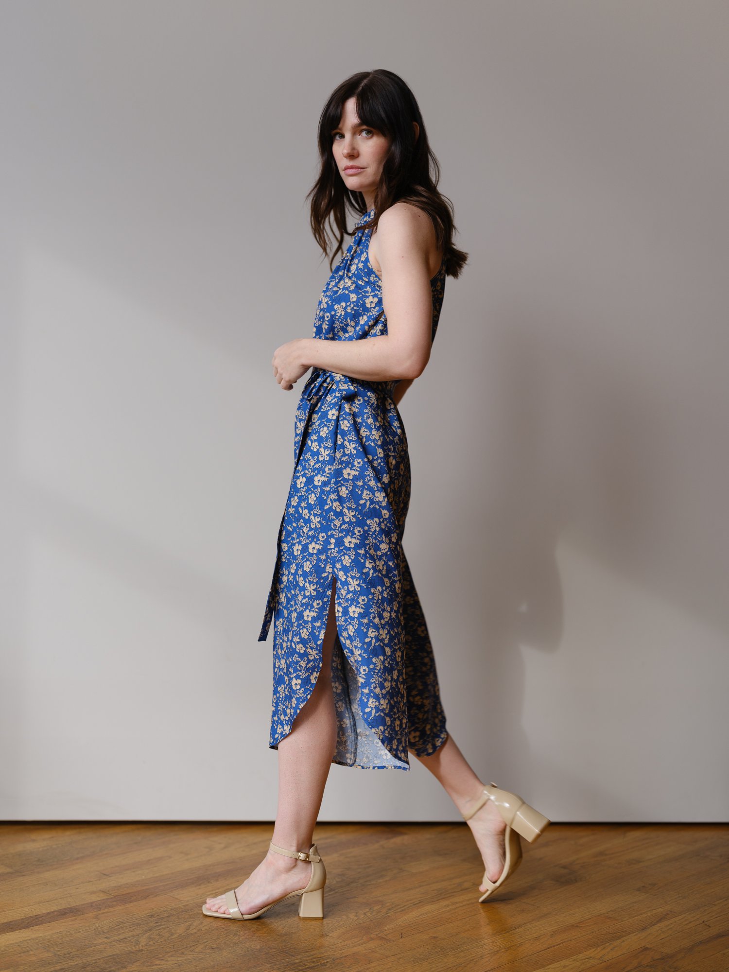 blue floral Liana jumpsuit by Sophia Reyes