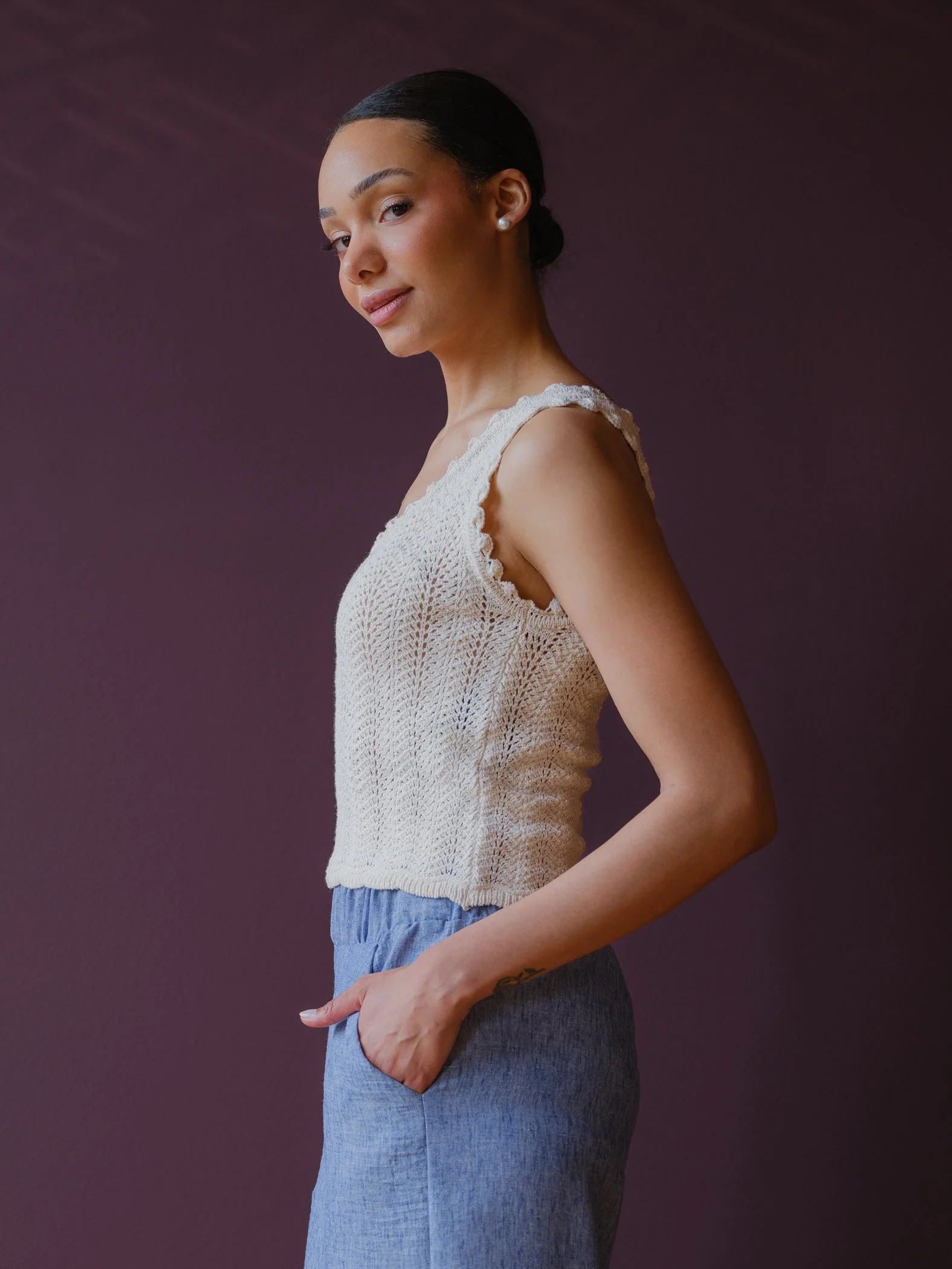 Sophia Reyes Scallop Top