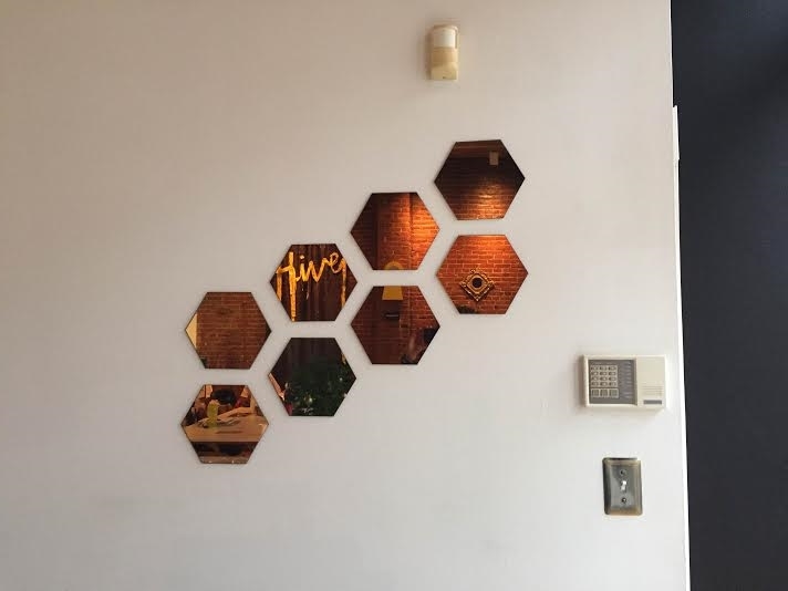  "Honeycomb mirrors from Ikea."&nbsp; 