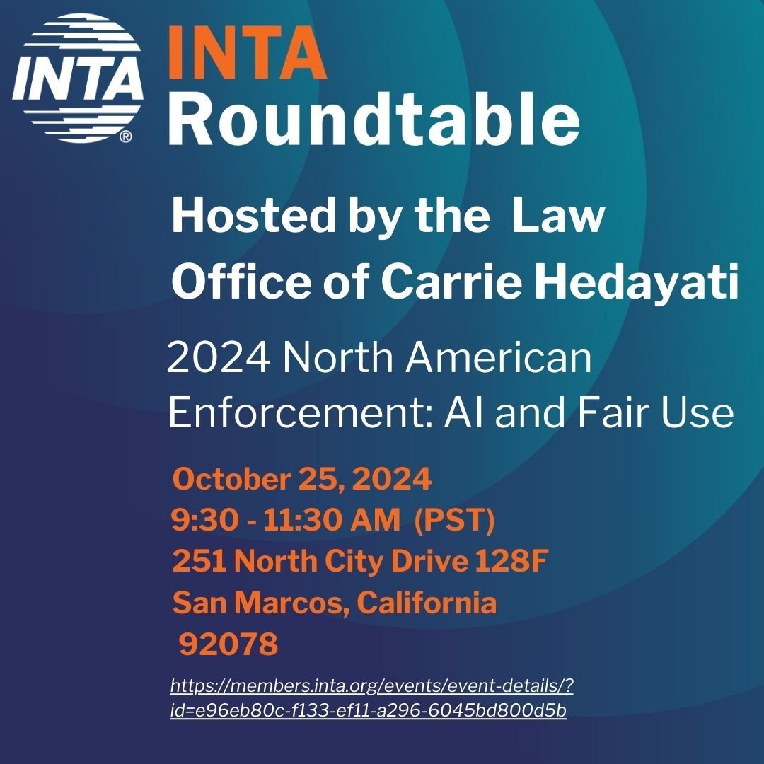 Come join Carrie & Mathilde Friday October 25th for a morning of Intellectual Property and AI discussion at our local @intaglobal Rountable. AI continues to reshape our legal landscape, both internally as a productivity tool and externally in ter