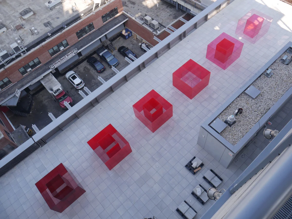 Larry Bell, Pacific Red, 2016, Whitney Biennial 2017