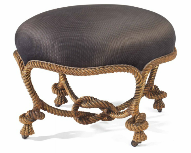 A French giltwood toubouret, Estimate: $2,000 – 3,000