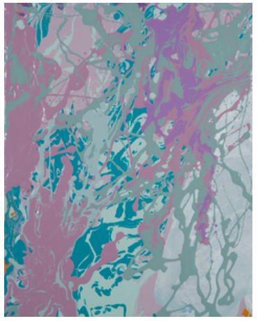 Leah Durner, bluegreenvioeltsilver pour, 2016
