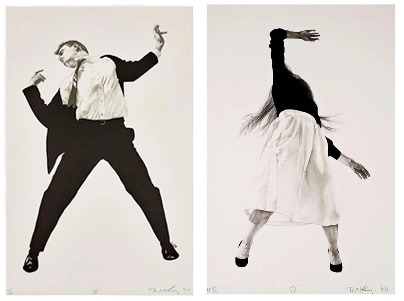 Robert Longo, Untitled V & IV, from Men in the Cities, 1990