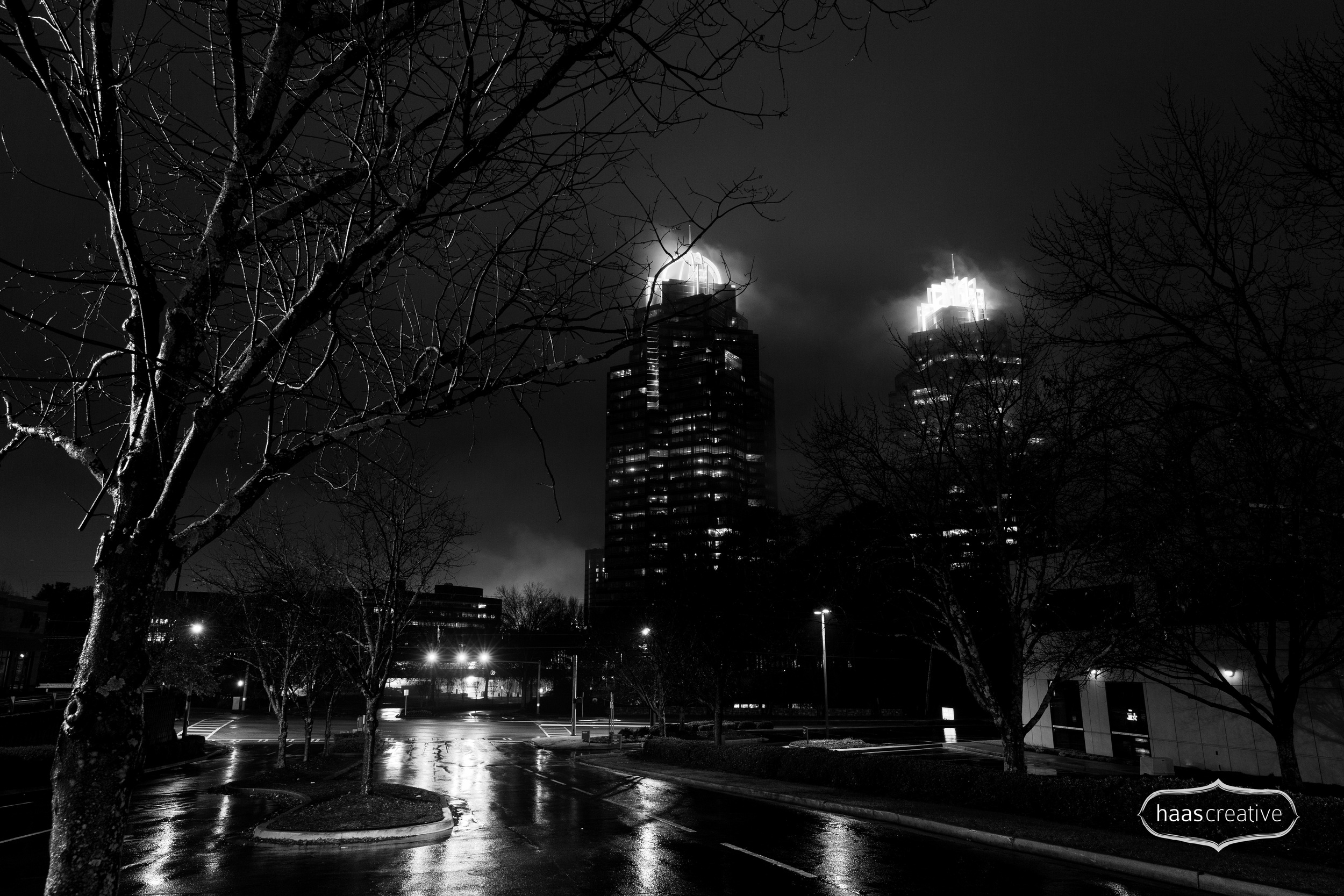 Foggy Winter Urban Night