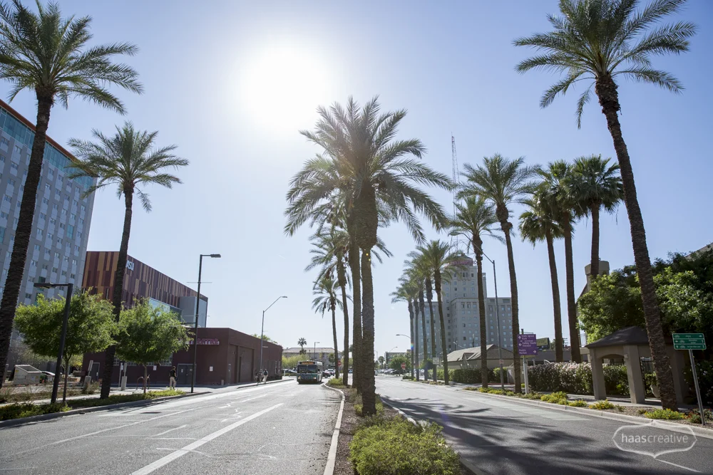 Looking west on Fillmore St. in Phoenix, AZ