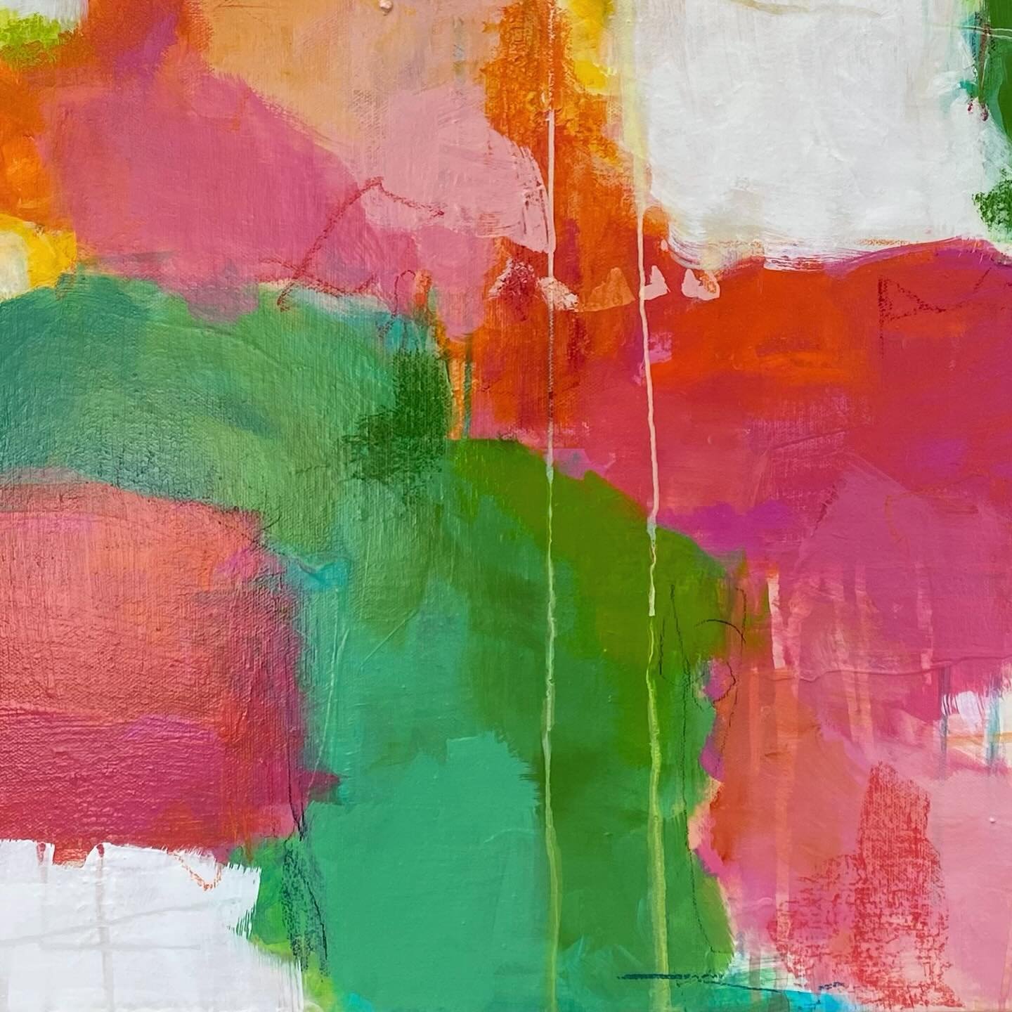 #abstract #oils #intuitivepainter #womeninthearts #contemporaryart #floridaartist #colorist #prettythings #mcm #art #oilpainting #markmaking #originalart #pinkandgreen #artistlife #coastalliving