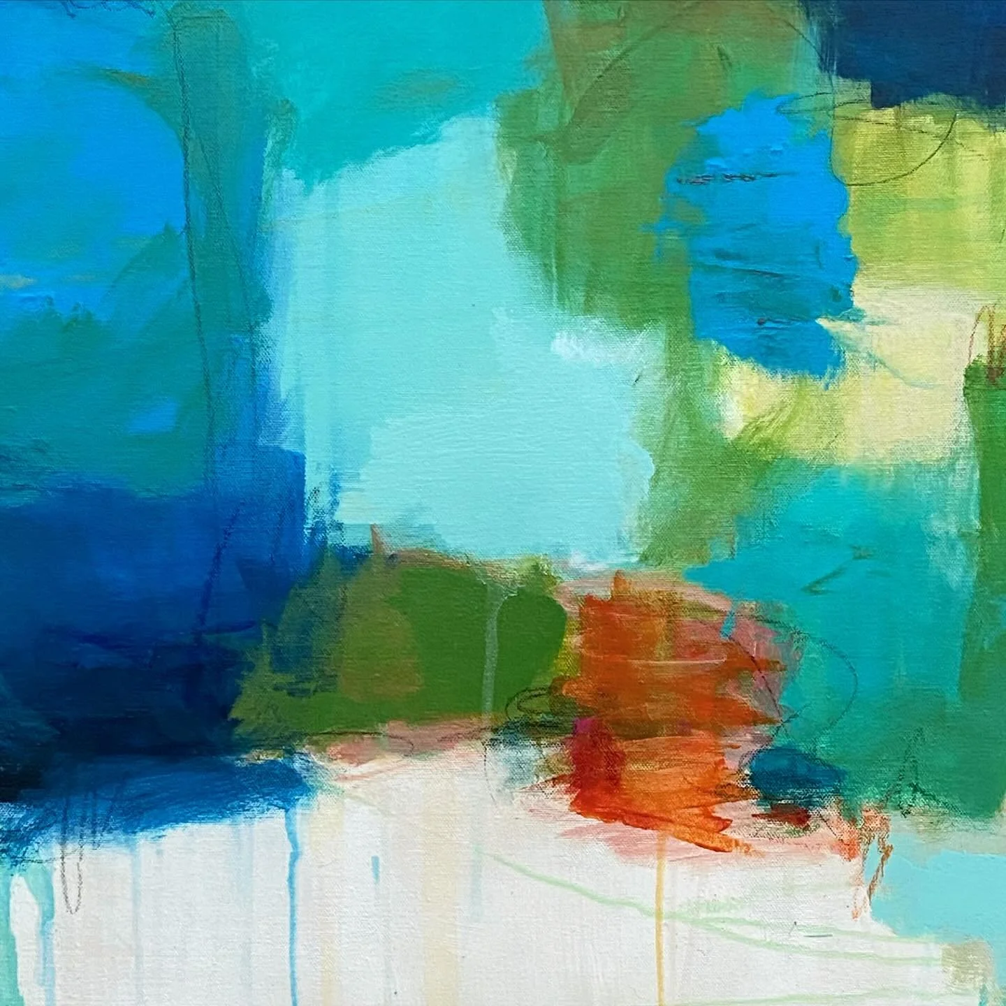#originalart #carstensenart #oils #oilpainting #intuitivepainter #markmaking #cool #blues #colorist #seasidevibes #womeninthearts #floridaartist #abstract #supportthearts