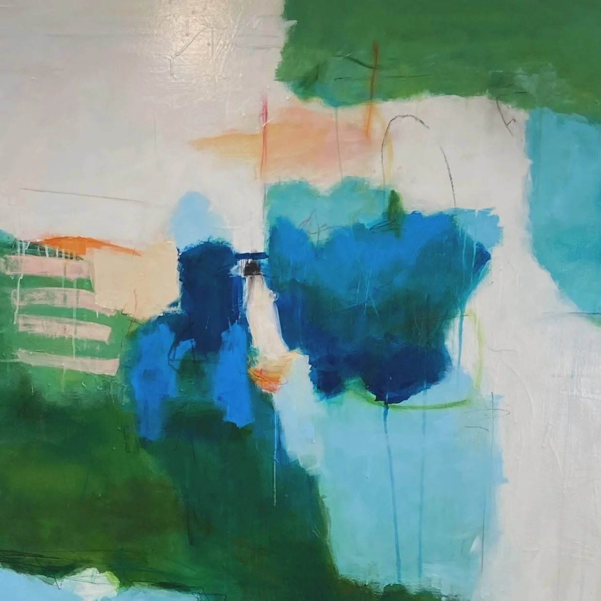 New year, new art. I always return to a sea-to-sky palette, the colors of home.  #originalart #colorist #oilpainting #intuitivepainter #abstract