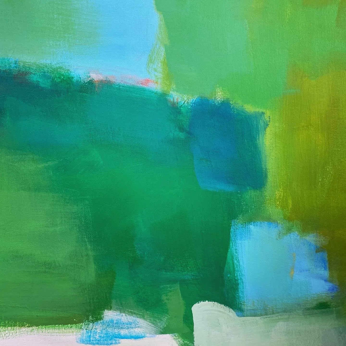 &ldquo;You can cut all the flowers but you cannot keep spring from coming.&rdquo; Feeling inspired and in wonder at all the green shooting up around me.  #pabloneruda #originalart #abstractartwork #carstensenart #colorist