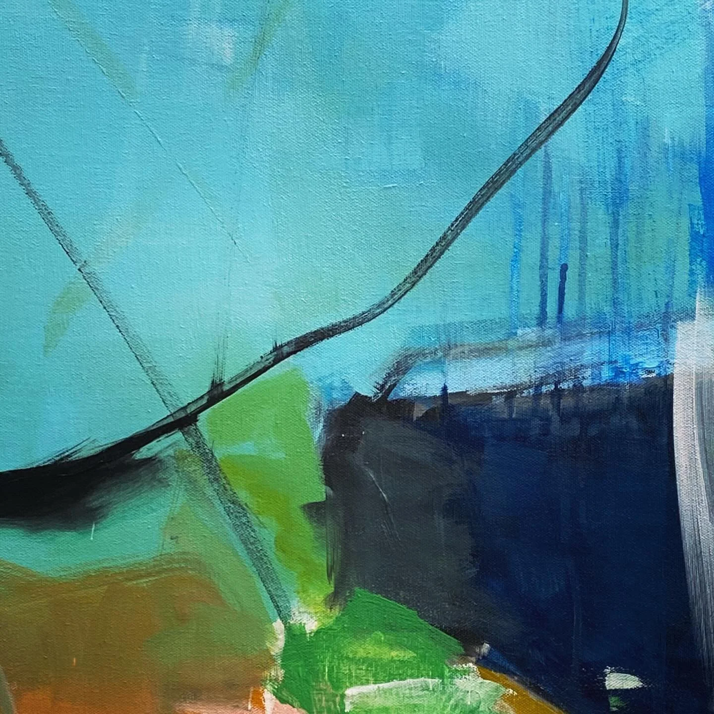 Studio days are the best days.  Building layers&hellip; and getting ready for @gasparillaarts this weekend!  #originalart #oilpainting #intuitivepainter #carstensenart #abstractartwork