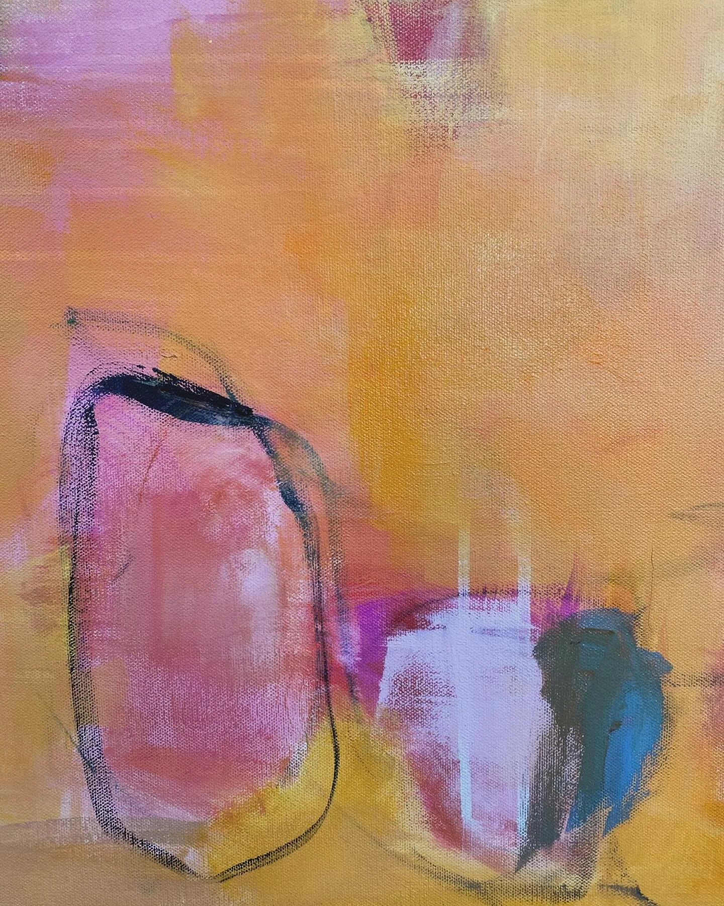 Warm like sun on your back that feels like a hug.  This Florida girl gravitates to all the sunshiny, seaside hues.  See you this weekend, Tampa, at @gasparillaarts. #oilpaintings #abstractartwork #intuitivepainter #carstensenart #colorist