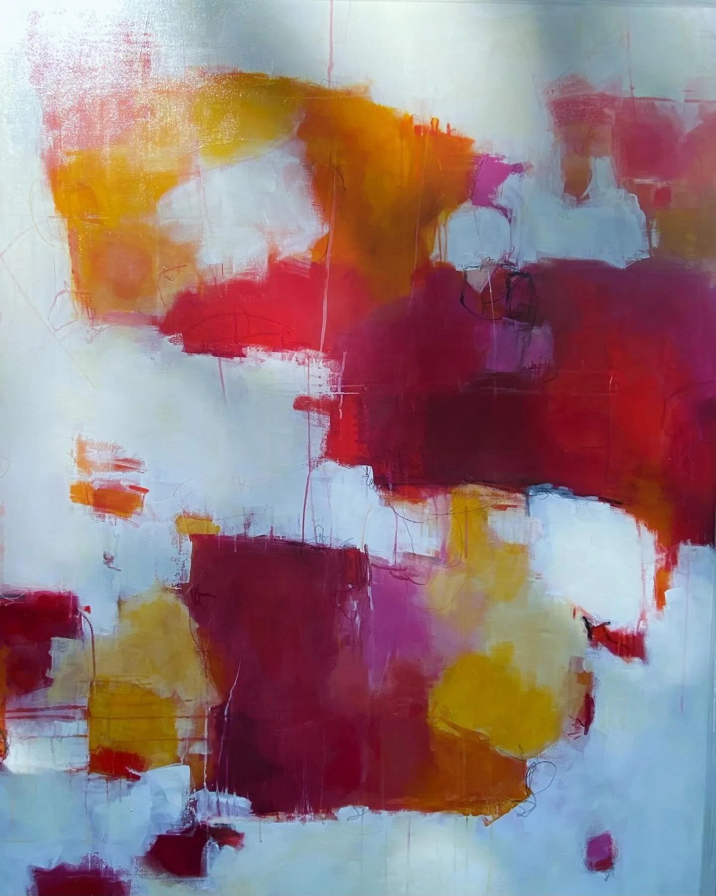A palette that exudes warmth and energy&hellip; enjoying the last day at @rittenhousesquareart show and grateful for my Philly collectors and artist friends.  This show always feels like coming home to family.  See you next time, RSFAS! #artistlife #