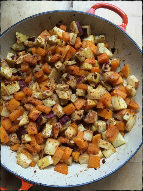 Butternut Squash Hash with Sweet Potatoes and Apples