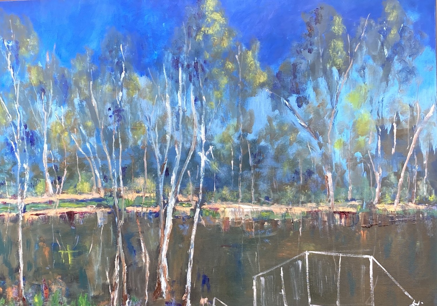 Murray River at Echuca , Oil,  100cm (W)  x 76cm (H)