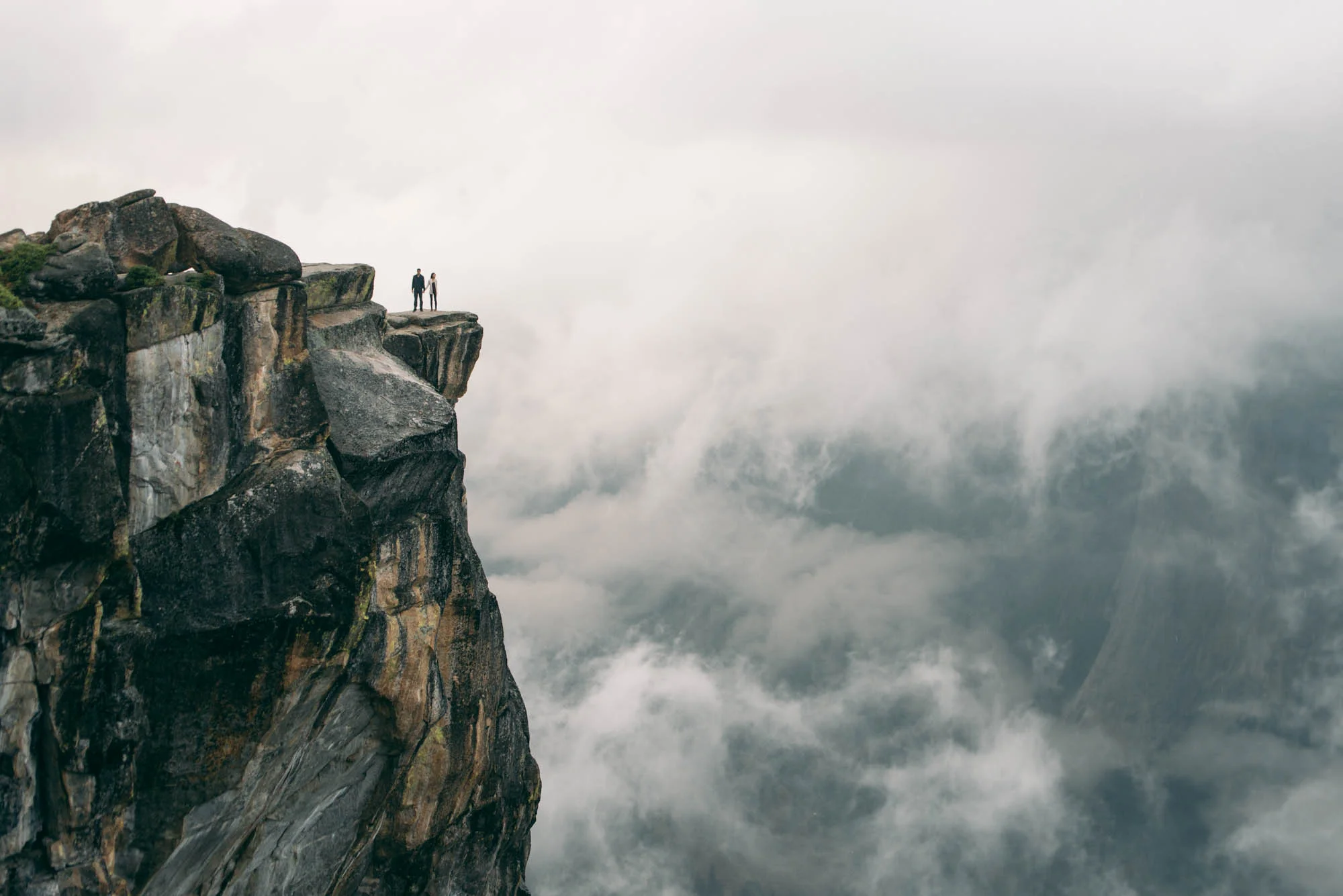 Stormy Cliffside Engagement, Yosemite