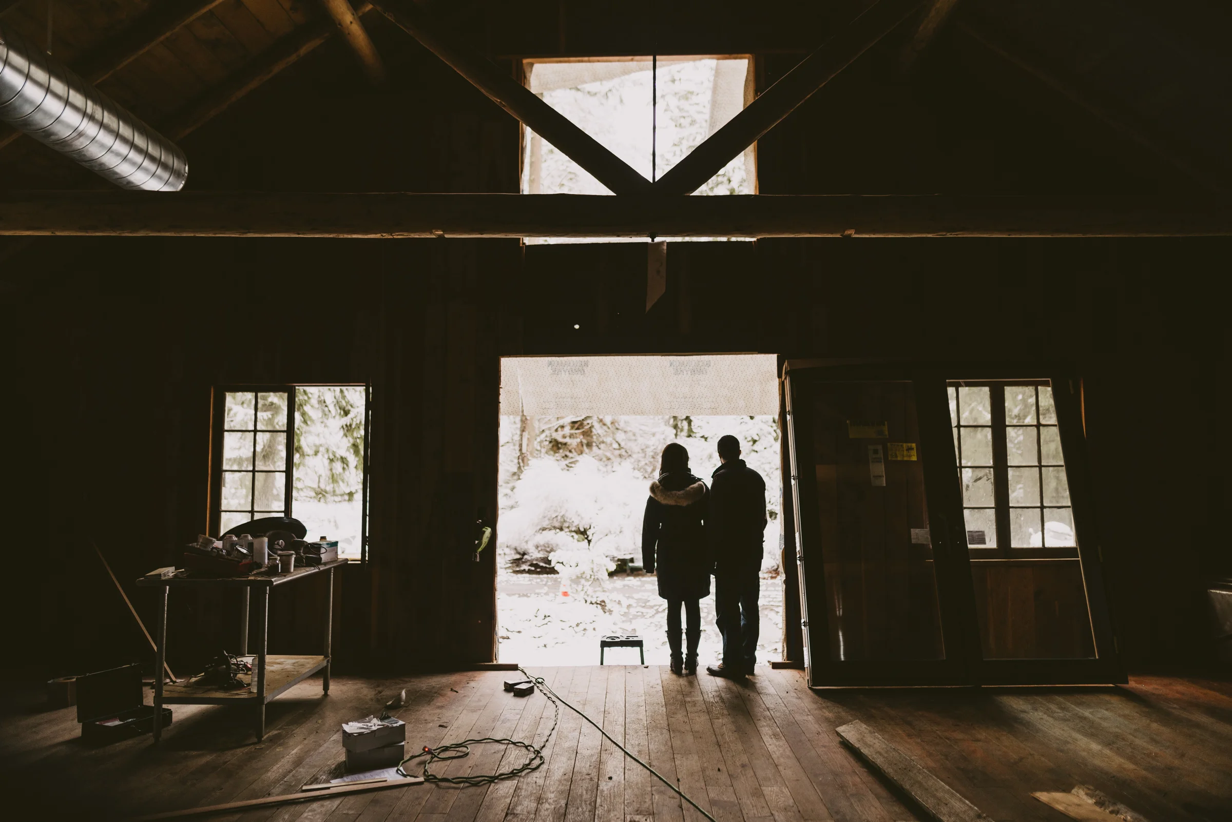 © Isaiah + Taylor Photography - Portland, Oregon Winter Forest Cabin Engagement-5.jpg
