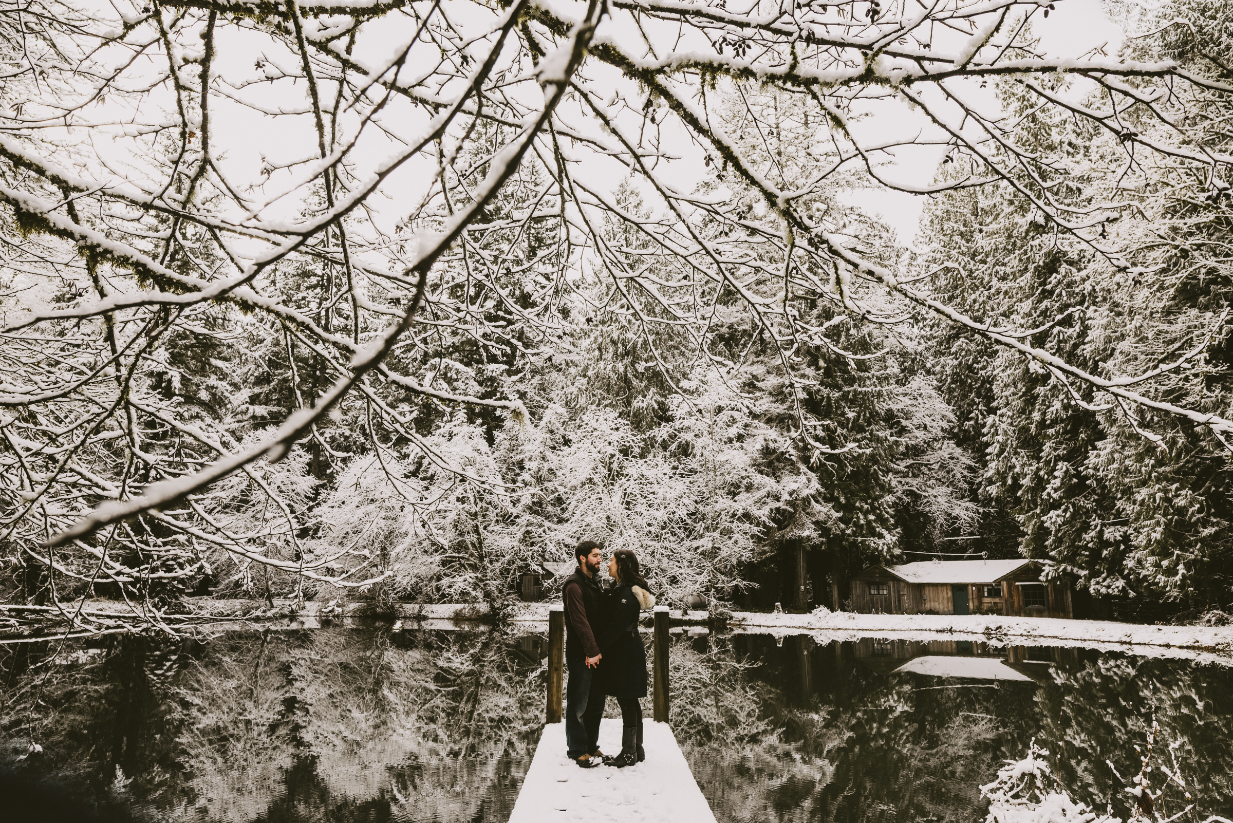 © Isaiah + Taylor Photography - Portland, Oregon Winter Forest Cabin Engagement-9.jpg