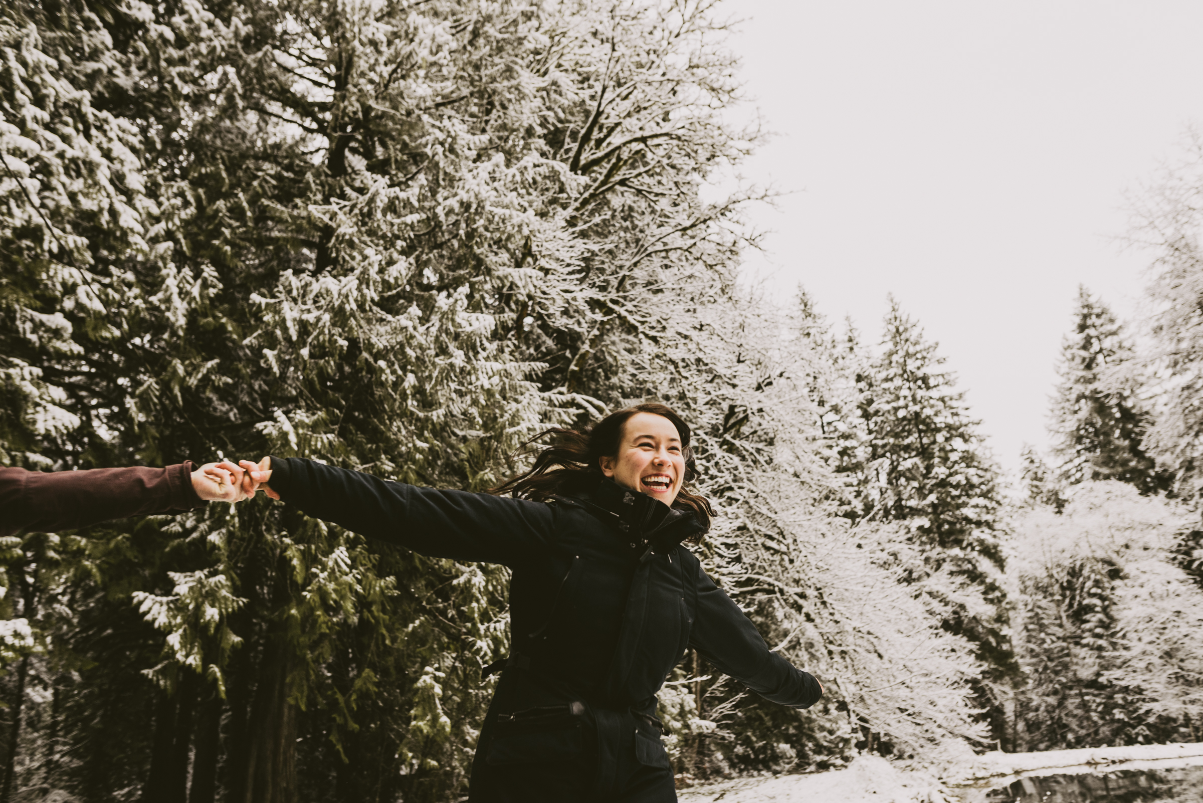 © Isaiah + Taylor Photography - Portland, Oregon Winter Forest Cabin Engagement-11.jpg